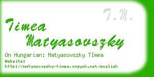 timea matyasovszky business card